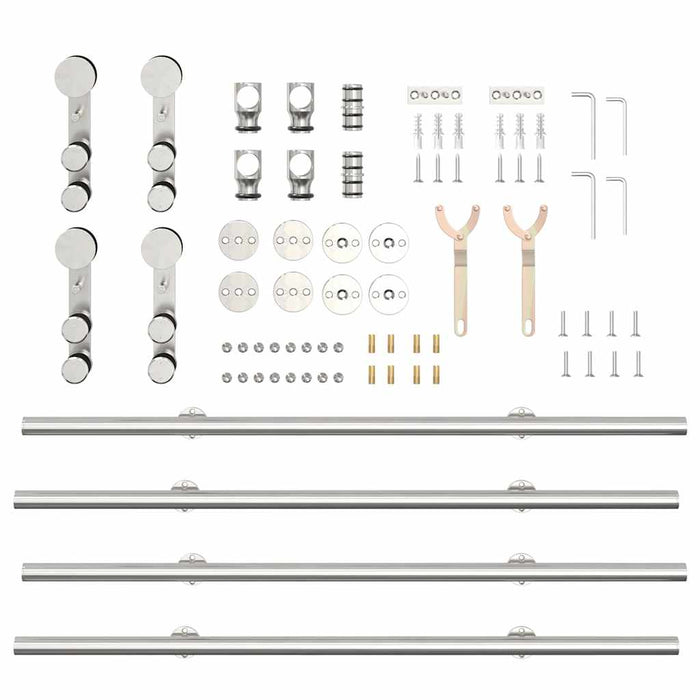 Set piese pentru ușă glisantă, argintiu, 200 cm oțel inoxidabil - WALTI WALTI