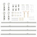 Set piese pentru ușă glisantă, argintiu, 200 cm oțel inoxidabil - WALTI WALTI