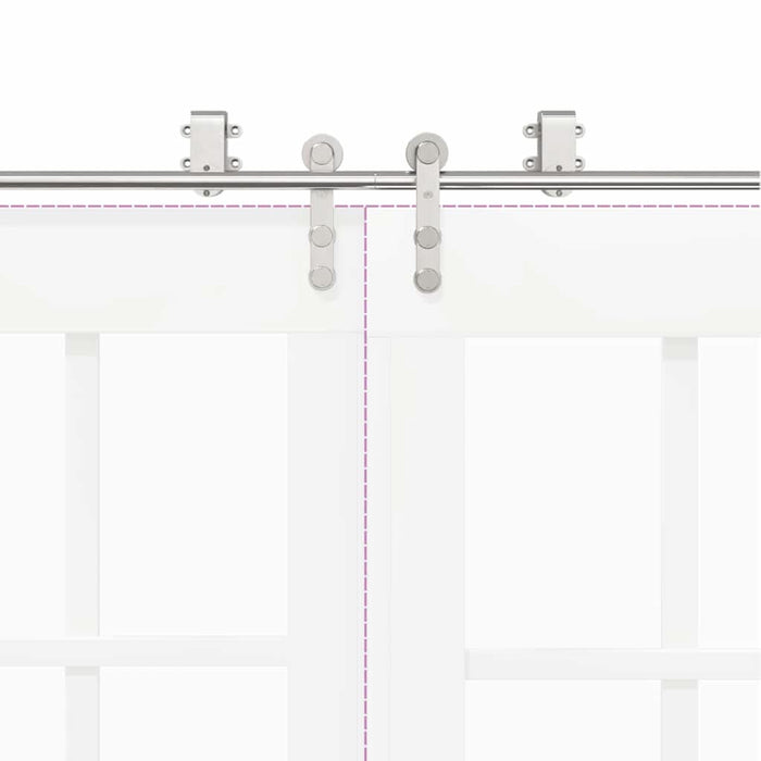 Set piese pentru ușă glisantă, argintiu, 200 cm oțel inoxidabil - WALTI WALTI