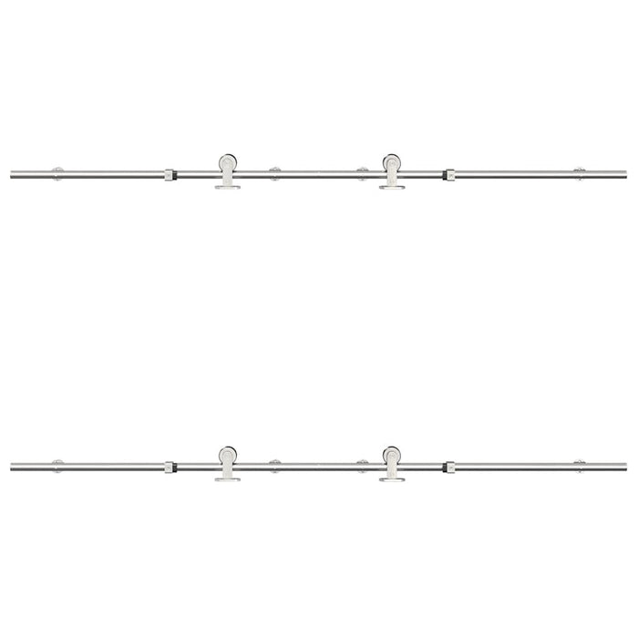 Set piese pentru ușă glisantă, argintiu, 183 cm oțel inoxidabil - WALTI WALTI
