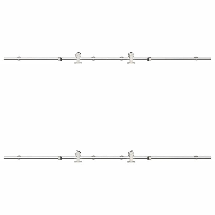 Set piese pentru ușă glisantă, argintiu, 200 cm oțel inoxidabil - WALTI WALTI