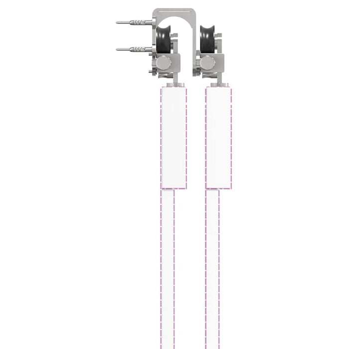 Set piese pentru ușă glisantă, argintiu, 200 cm oțel inoxidabil - WALTI WALTI