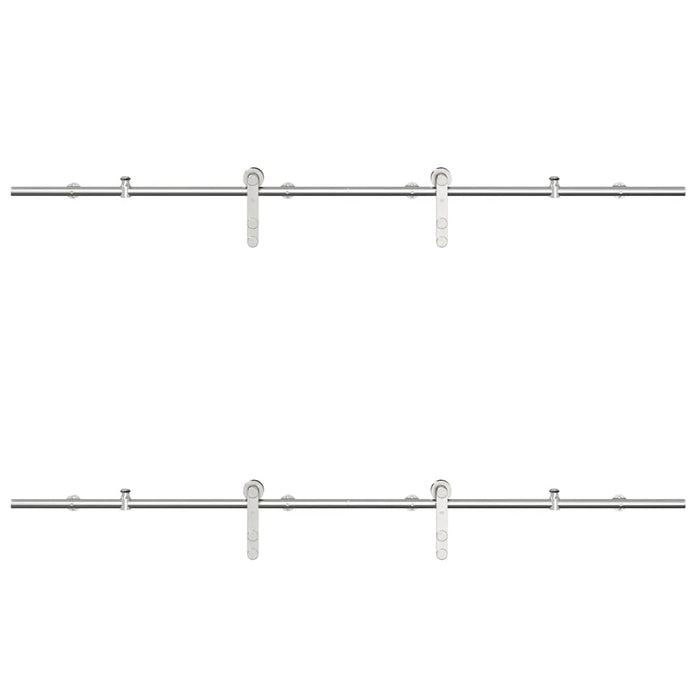 Set piese pentru ușă glisantă, argintiu, 183 cm oțel inoxidabil - WALTI WALTI