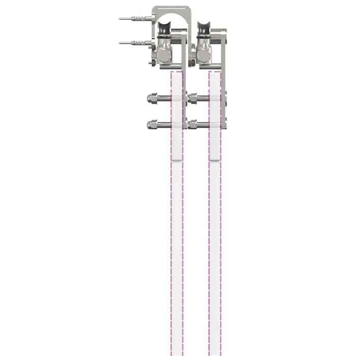 Set piese pentru ușă glisantă, argintiu, 183 cm oțel inoxidabil - WALTI WALTI