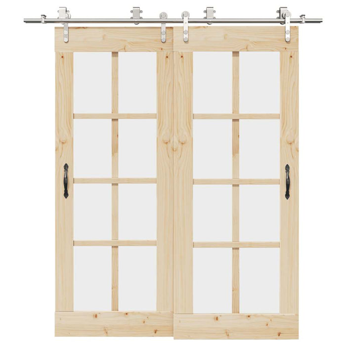 Set piese pentru ușă glisantă, argintiu, 200 cm oțel inoxidabil - WALTI WALTI