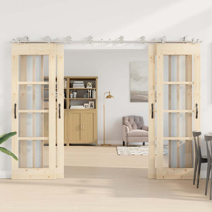 Set piese pentru ușă glisantă, argintiu, 366 cm oțel inoxidabil WALTI