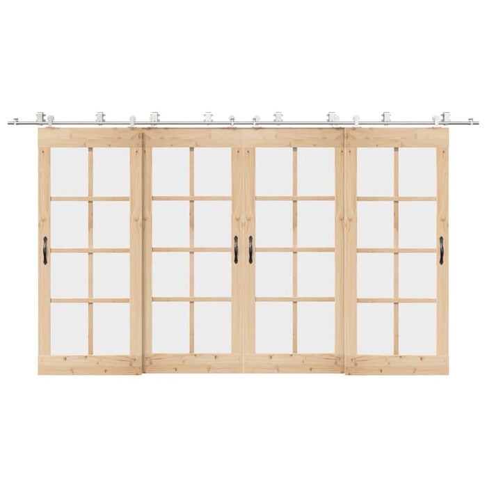 Set piese pentru ușă glisantă, argintiu, 200 cm oțel inoxidabil - WALTI WALTI