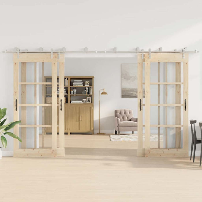 Set piese pentru ușă glisantă, argintiu, 200 cm oțel inoxidabil - WALTI WALTI