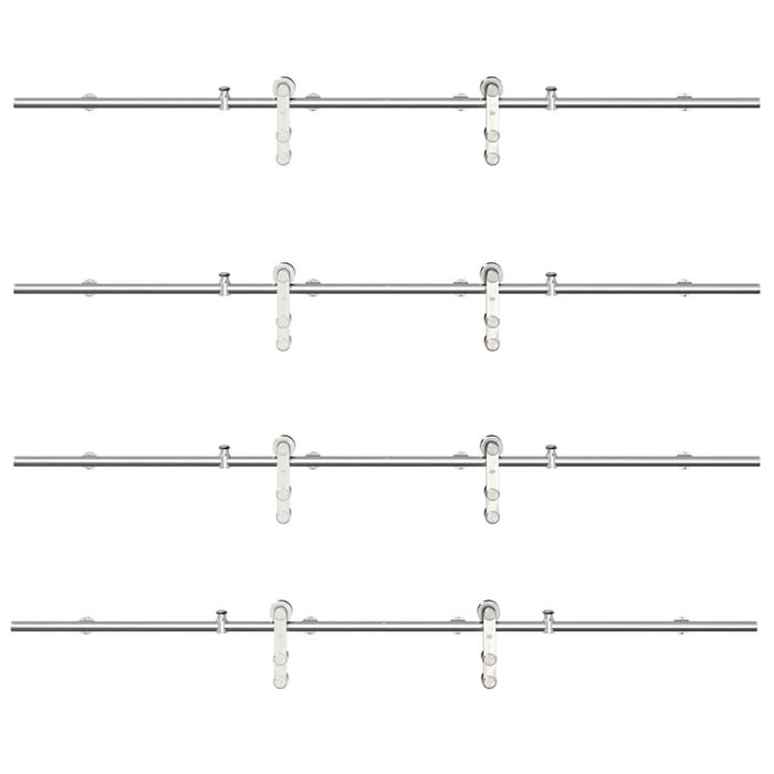 Set piese pentru ușă glisantă, argintiu, 200 cm oțel inoxidabil - WALTI WALTI