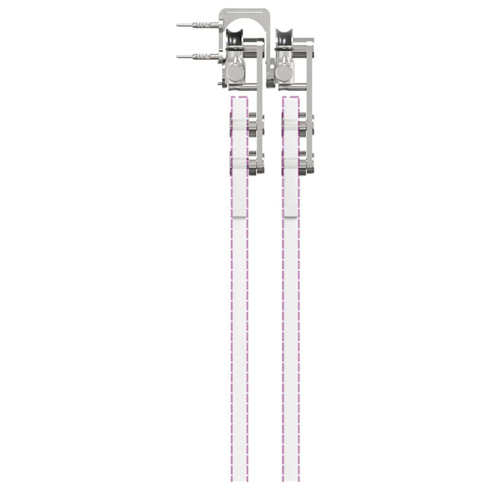 Set piese pentru ușă glisantă, argintiu, 200 cm oțel inoxidabil - WALTI WALTI