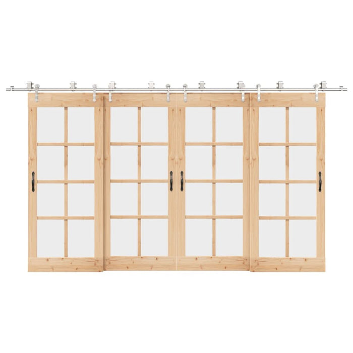 Set piese pentru ușă glisantă, argintiu, 200 cm oțel inoxidabil - WALTI WALTI