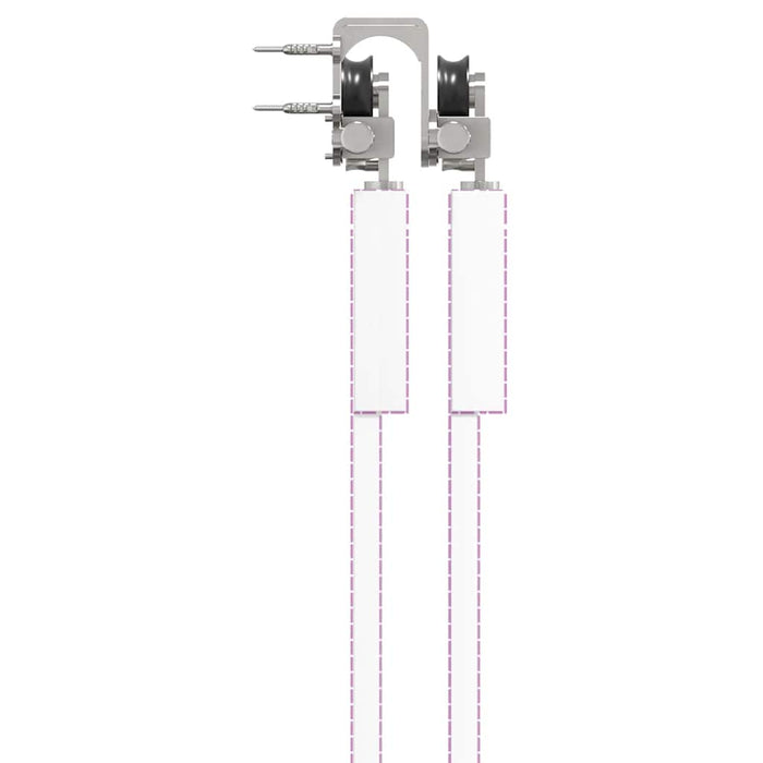Set piese pentru ușă glisantă, argintiu, 366 cm oțel inoxidabil WALTI