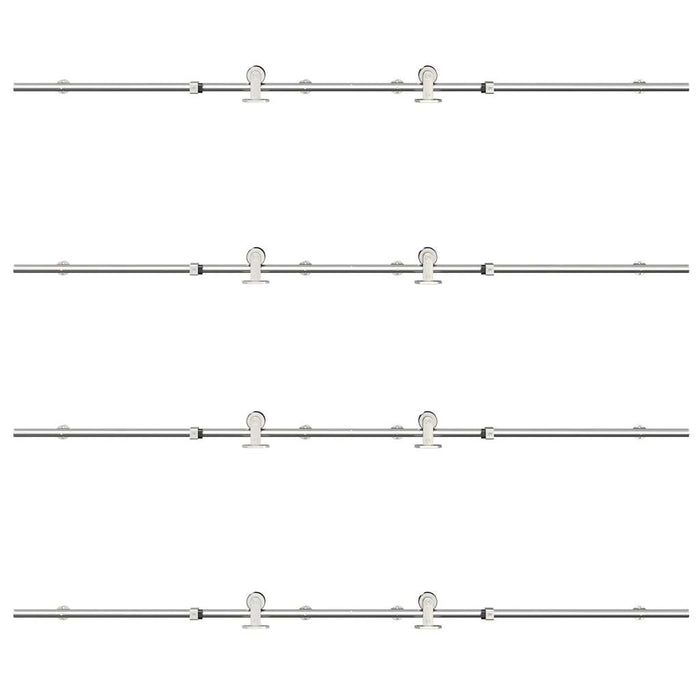 Set piese pentru ușă glisantă, argintiu, 400 cm oțel inoxidabil - WALTI WALTI