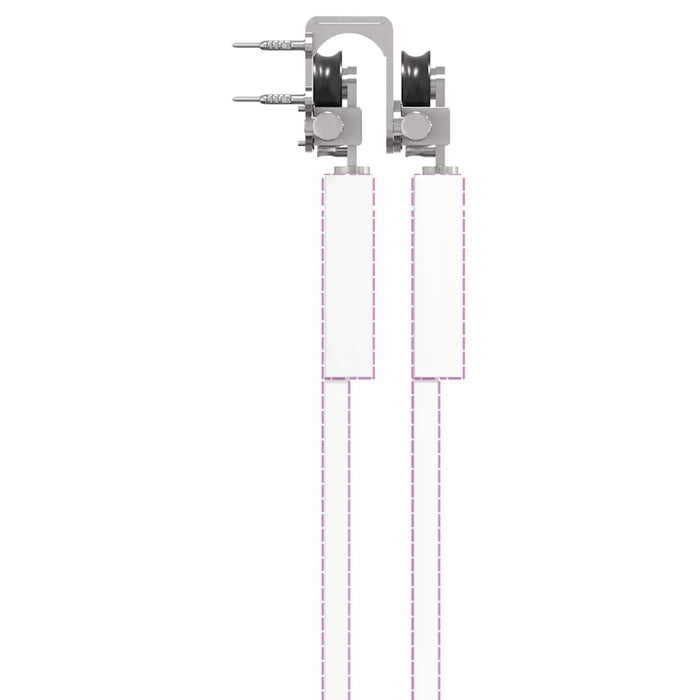 Set piese pentru ușă glisantă, argintiu, 400 cm oțel inoxidabil - WALTI WALTI