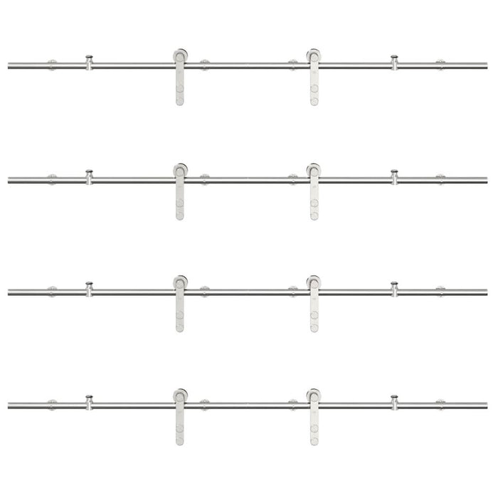 Set piese pentru ușă glisantă, argintiu, 366 cm oțel inoxidabil WALTI