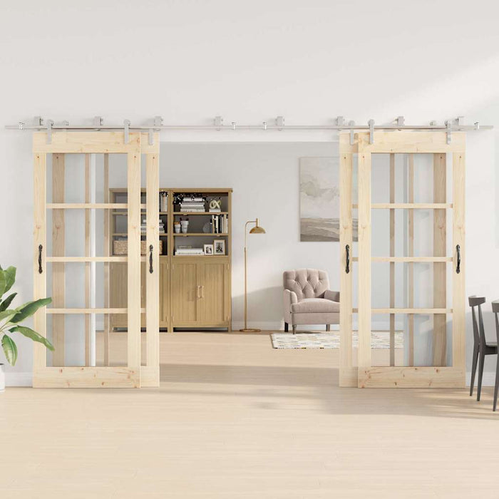 Set piese pentru ușă glisantă, argintiu, 400 cm oțel inoxidabil WALTI