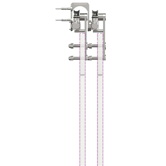 Set piese pentru ușă glisantă, argintiu, 400 cm oțel inoxidabil WALTI