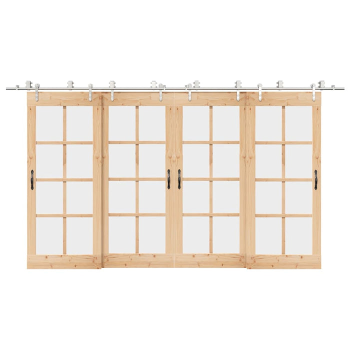 Set piese pentru ușă glisantă, argintiu, 400 cm oțel inoxidabil WALTI