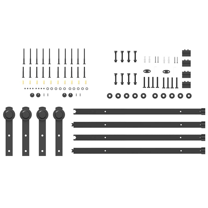 Set feronerie pentru uși glisante, negru, 366 cm, oțel - WALTI WALTI