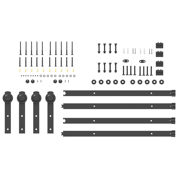 Set feronerie pentru uși glisante, negru, 305 cm, oțel - WALTI WALTI