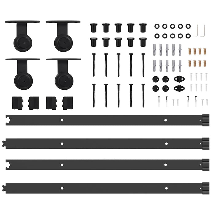 Set feronerie pentru uși glisante, negru, 305 cm, oțel - WALTI WALTI