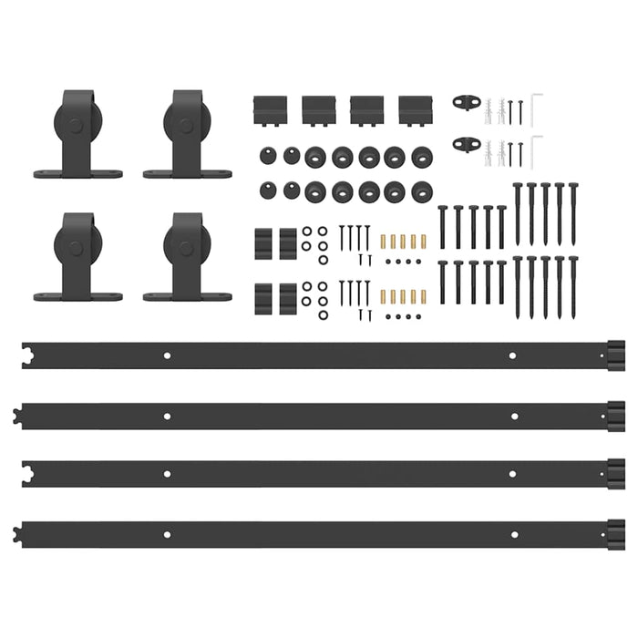 Set feronerie pentru uși glisante, negru, 400 cm, oțel - WALTI WALTI