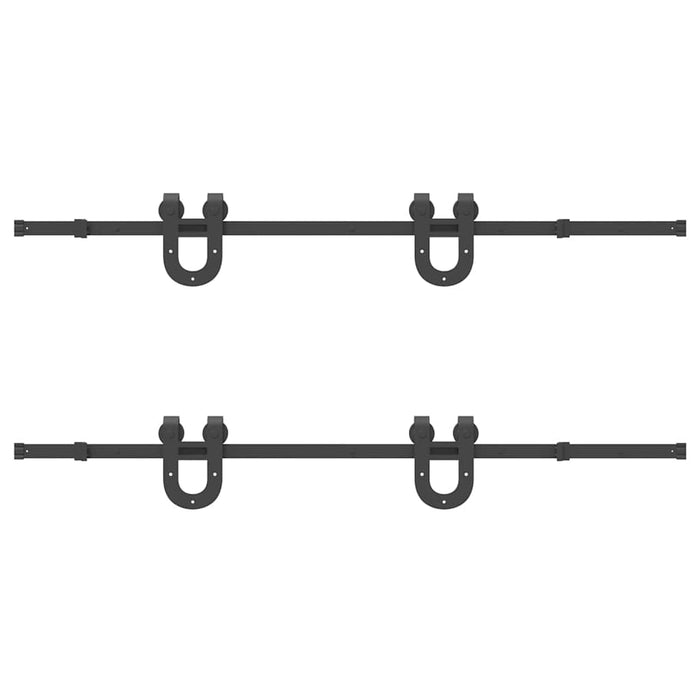 Set feronerie pentru uși glisante, negru, 366 cm, oțel - WALTI WALTI