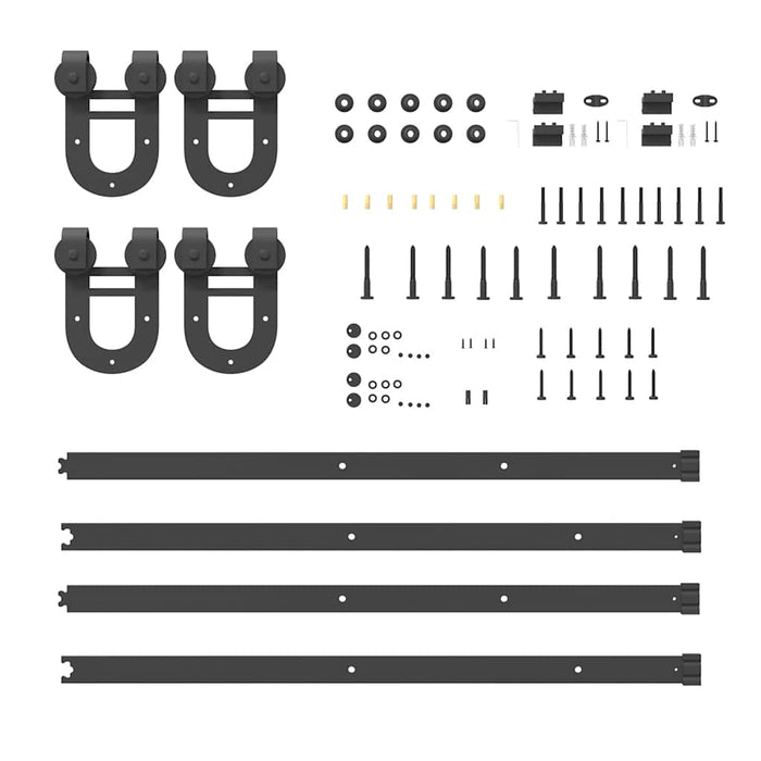 Set feronerie pentru uși glisante, negru, 366 cm, oțel - WALTI WALTI