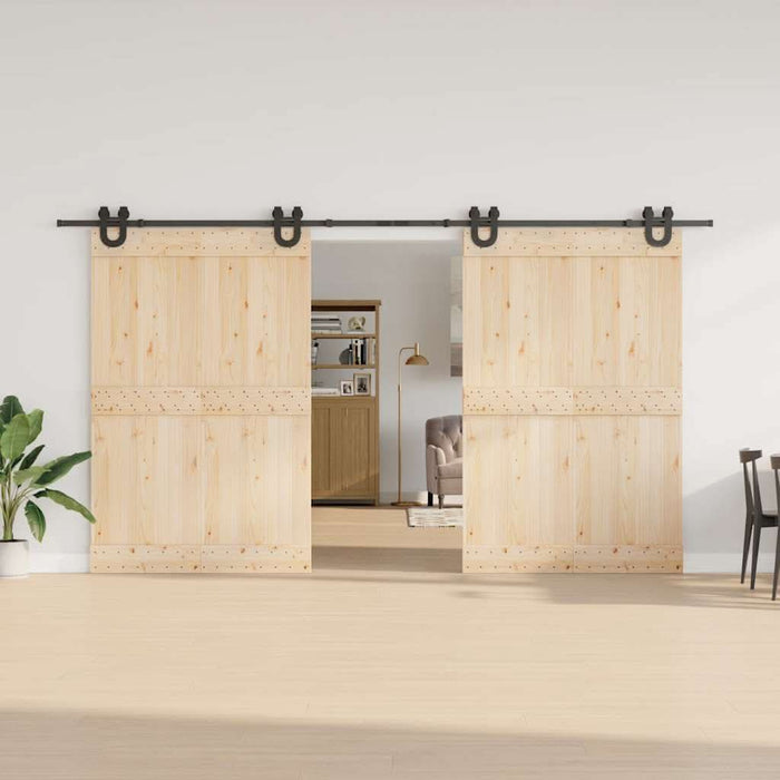 Set feronerie pentru uși glisante, negru, 400 cm, oțel - WALTI WALTI
