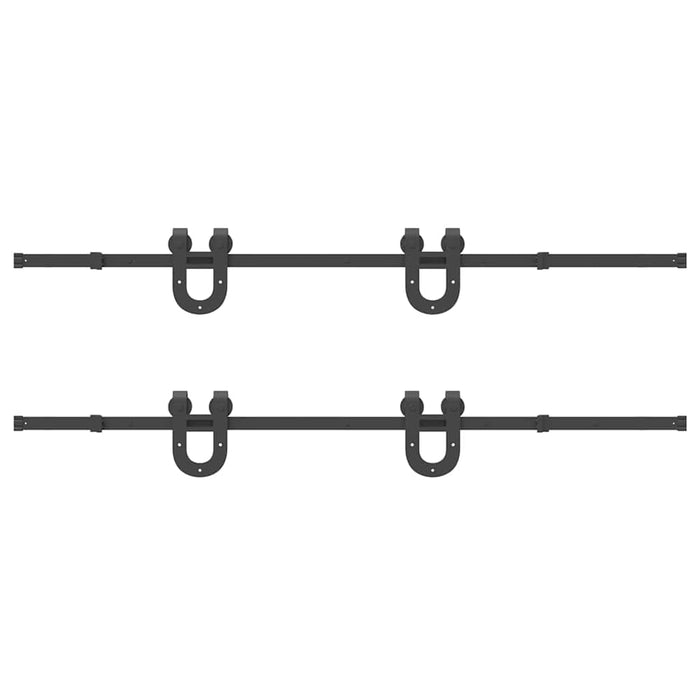 Set feronerie pentru uși glisante, negru, 400 cm, oțel - WALTI WALTI