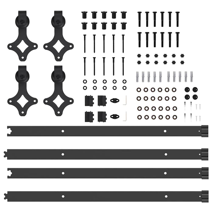 Set feronerie pentru uși glisante, negru, 305 cm, oțel - WALTI WALTI