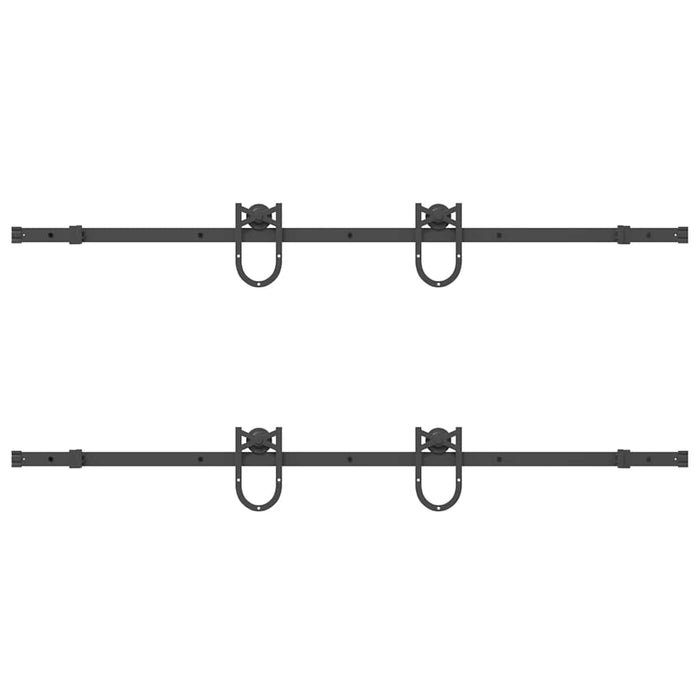 Set feronerie pentru uși glisante, negru, 366 cm, oțel - WALTI WALTI