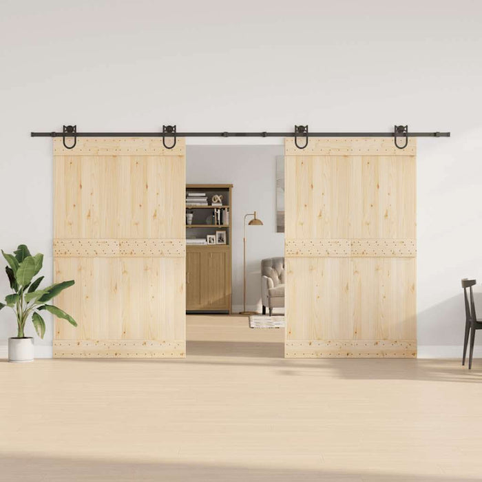 Set feronerie pentru uși glisante, negru, 400 cm, oțel - WALTI WALTI