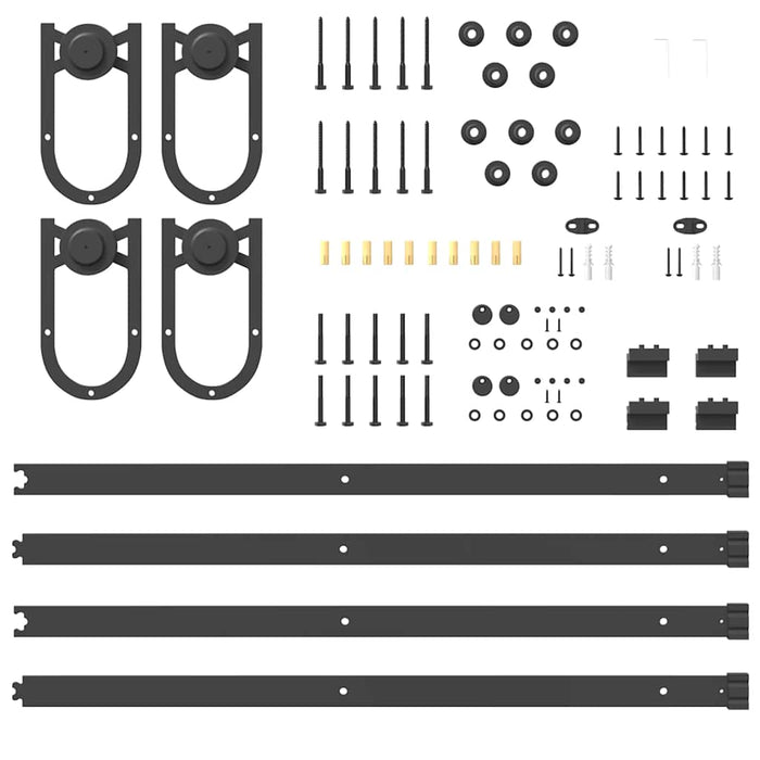 Set feronerie pentru uși glisante, negru, 400 cm, oțel - WALTI WALTI