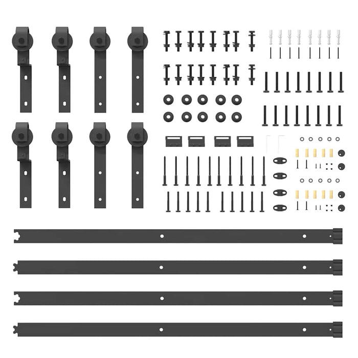 Set feronerie pentru uși glisante, negru, 366 cm, oțel - WALTI WALTI