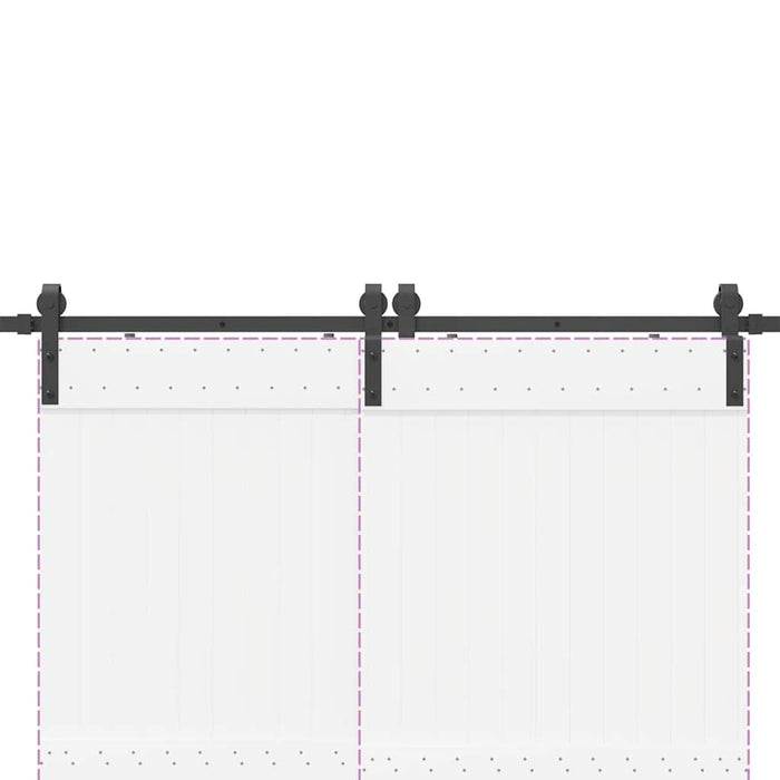 Set feronerie pentru uși glisante, negru, 366 cm, oțel - WALTI WALTI
