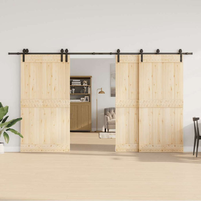 Set feronerie pentru uși glisante, negru, 400 cm, oțel - WALTI WALTI