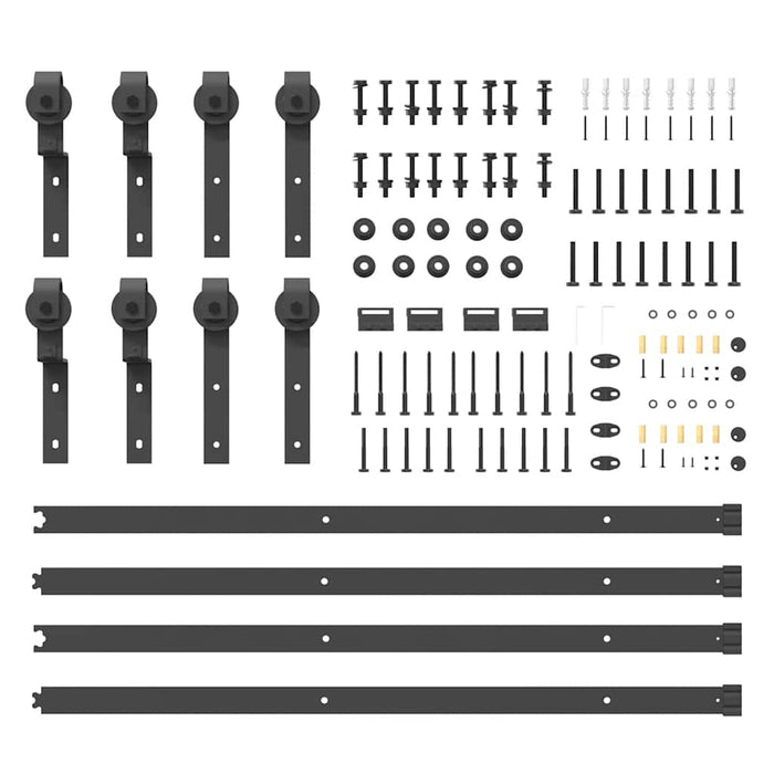 Set feronerie pentru uși glisante, negru, 400 cm, oțel - WALTI WALTI