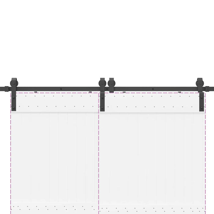 Set feronerie pentru uși glisante, negru, 400 cm, oțel - WALTI WALTI