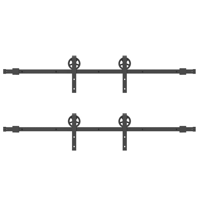 Set feronerie pentru uși glisante, negru, 366 cm, oțel - WALTI WALTI
