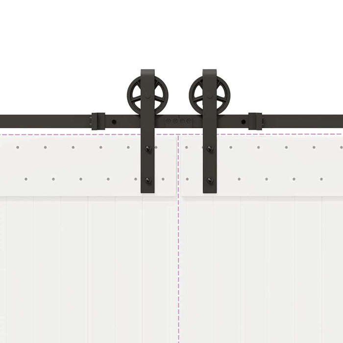 Set feronerie pentru uși glisante, negru, 366 cm, oțel - WALTI WALTI