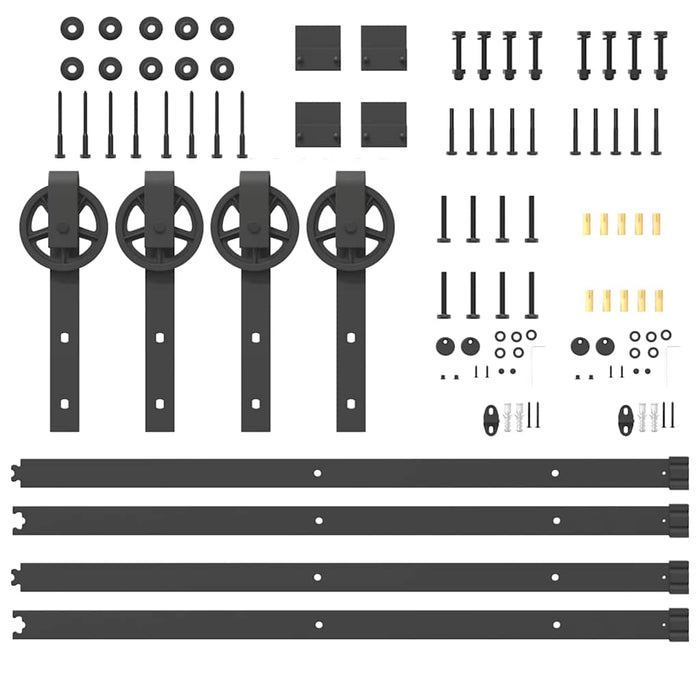 Set feronerie pentru uși glisante, negru, 400 cm, oțel - WALTI WALTI