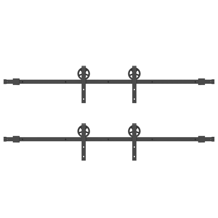 Set feronerie pentru uși glisante, negru, 400 cm, oțel - WALTI WALTI