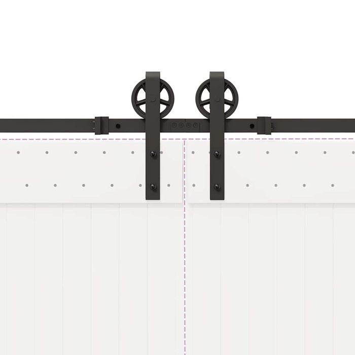 Set feronerie pentru uși glisante, negru, 400 cm, oțel - WALTI WALTI