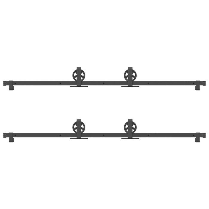 Set feronerie pentru uși glisante, negru, 366 cm, oțel - WALTI WALTI