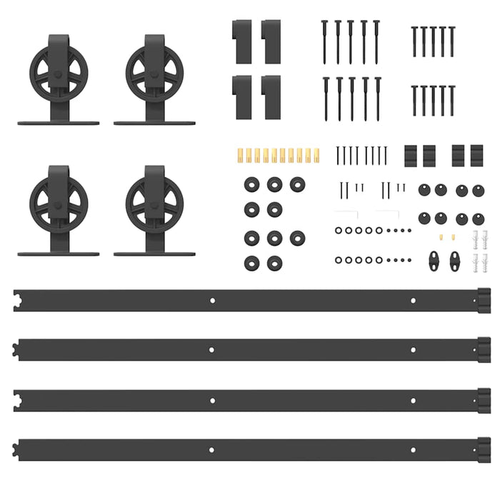 Set feronerie pentru uși glisante, negru, 366 cm, oțel - WALTI WALTI