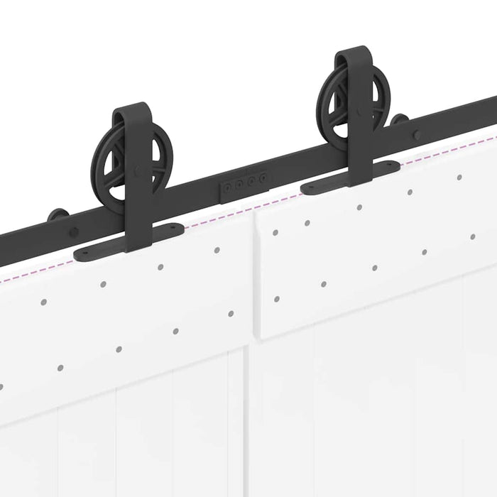 Set feronerie pentru uși glisante, negru, 366 cm, oțel - WALTI WALTI