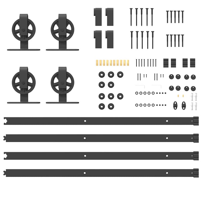 Set feronerie pentru uși glisante, negru, 400 cm, oțel - WALTI WALTI