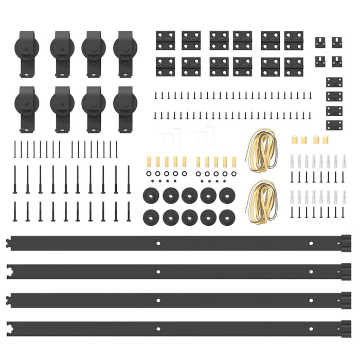 Set feronerie pentru uși glisante, negru, 366 cm, oțel - WALTI WALTI