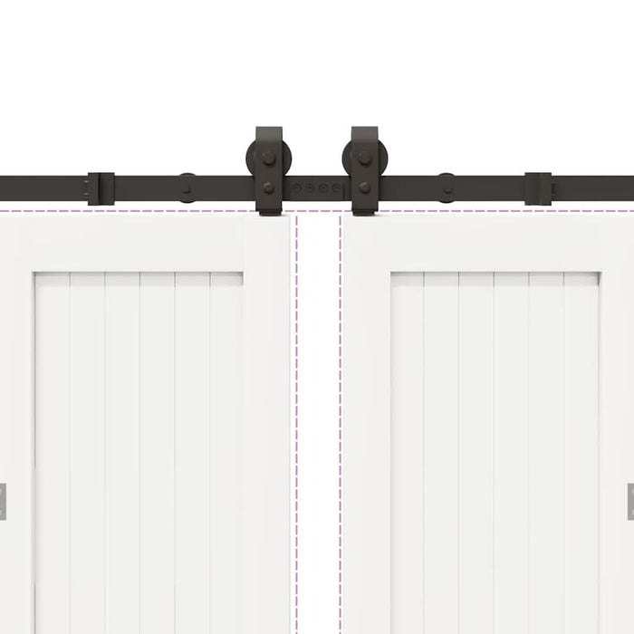 Set feronerie pentru uși glisante, negru, 366 cm, oțel - WALTI WALTI
